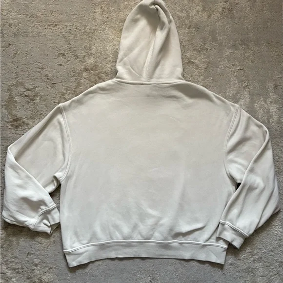 Disney Mickey Mouse H&M Cream Embroider Drawstring Hoodie With Pocket Size Large - Picture 7 of 11